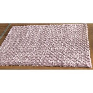 Lavender Pink Rosette Faux Fur Fabric 60" x 1 Yard Soft Plush Remnant 00865